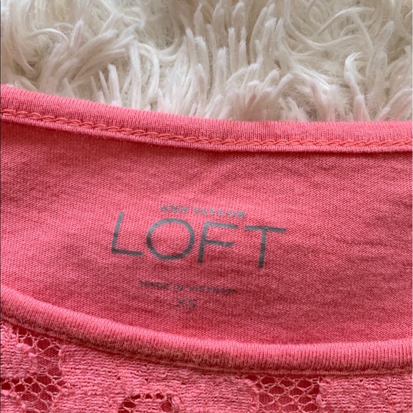 ann taylor loft pink lacy top - Picture 4 of 4